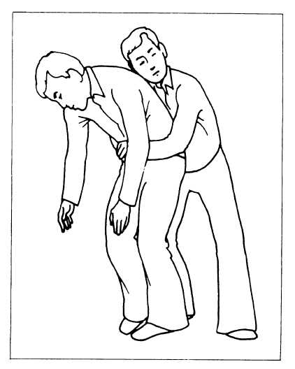 Position for standing abdominal thrust